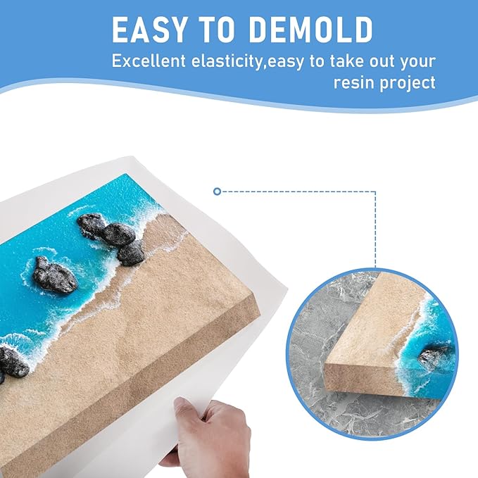 Extra Large Epoxy Resin Mold 22.63x11.81x1.38in, Reusable Resin Molds for River Table, Coffee Table, Trays, Cutting Boards, DIY Resin Art