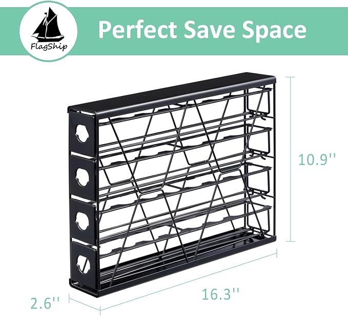Flagship K Cup Holder for Keurig Pods Coffee Pod Storage 4 Tier K Cup Drawer Organizer for Counter (32 Pods Capacity)