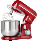 Kitchen in the Box Stand Mixer, 3.5 QT Small Electric Kitchen Mixer, 10-Speed Portable Lightweight Food Mixer with Stainless Steel Bowl, Egg Whisk, Dough Hook, Beater (Ruby Red)