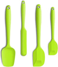 4 Piece Silicone Spatula Set, Flexible Heat Resistant Non-scratch Baking Cooking Rubber Spatulas with Stainless Steel Core, Green