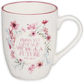 Christian Art Gifts Inspirational Ceramic Coffee & Tea Scripture Mug for Women: Hope & a Future Encouraging Bible Verse, Microwave & Dishwasher Safe Novelty Drinkware, Dark Rose Pink Floral, 12 oz.