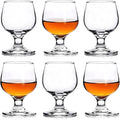 Shot Glasses - 6pc Set, 8.8oz Clear Cute Glass Snifters Perfect for Tasting Brandy