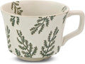 Ceramic Coffee Mug, 12 oz Novelty Unique Teacup with Large Handle, Stoneware Cup for Tea Mocha Latte Cappuccino Espresso (Leaf)