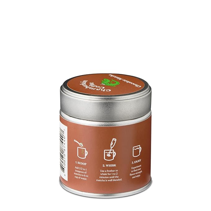 Chamberlain Coffee Chocolate Matcha Green Tea Powder - Rich Cocoa + Ceremonial Grade Matcha - Hot or Iced - Organic, Vegan & Gluten-Free Matcha Powder - 1.06 oz