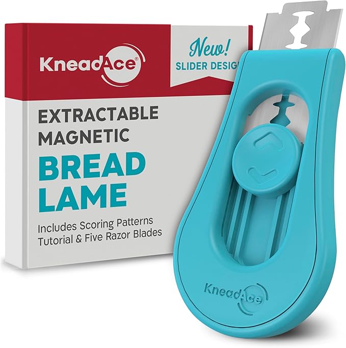 Upgraded Extractable & Magnetic Bread Lame Dough Scoring Tool - Professional Sourdough scoring tool for Sourdough Bread baking & Bread Making Tools - Scoring Patterns booklet & 5 Razor Blades