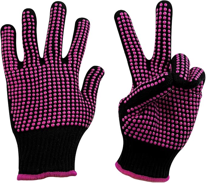 HTVRONT Heat Resistant Gloves for Sublimation - 2Pcs Heat Gloves for Sublimation with Silicone Bumps, Heat Resistant Work Gloves for Women, Universal Fit Size