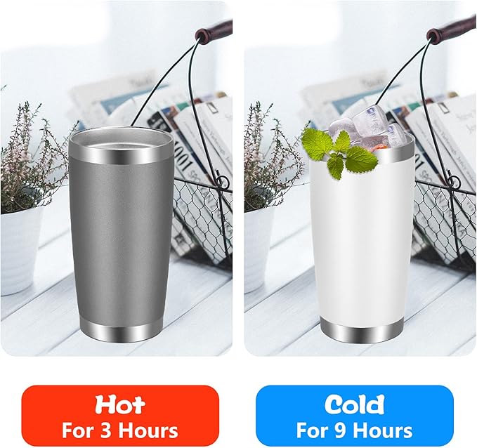 VEGOND 20oz Tumbler with Lid and Straw Stainless Steel Tumbler Cup Vacuum Insulated Double Wall Travel Coffee Mug Powder Coated Coffee Cup(Grey 1 Pack)