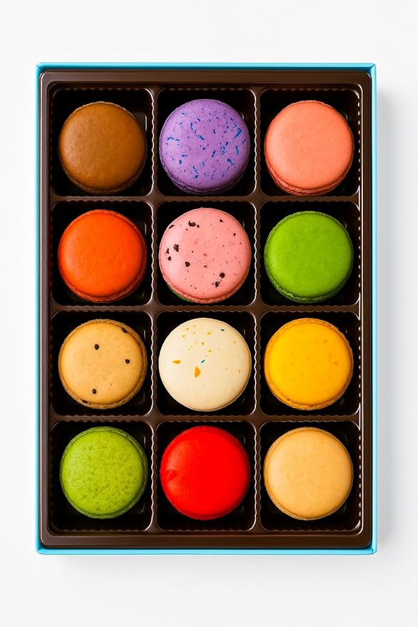 Andy Anand French Macarons Gift Box | Freshly Baked Daily with All-Natural Ingredients, Unique Flavor, No Preservatives | Exquisite Flavors, Deliciously Succulent & Divine (24 pcs)
