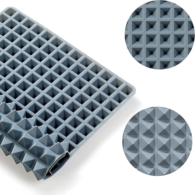 To encounter 8 in 1 Silicone Baking Set - 6 Cake Molds - 2 Silicone Baking Mat, Nonstick Cookie Sheet, Cake Muffin Bread Pan with Grips and Metal Reinforced Frame More Strength, Light Grey