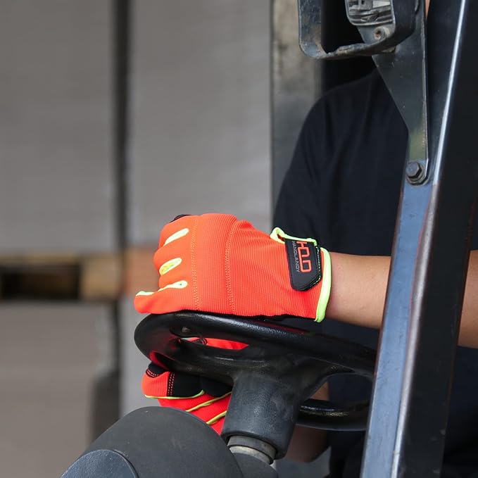 HANDLANDY Work Gloves for Men & Women, Utility Mechanic Working Gloves Touch Screen, Flexible Yard Work Gloves