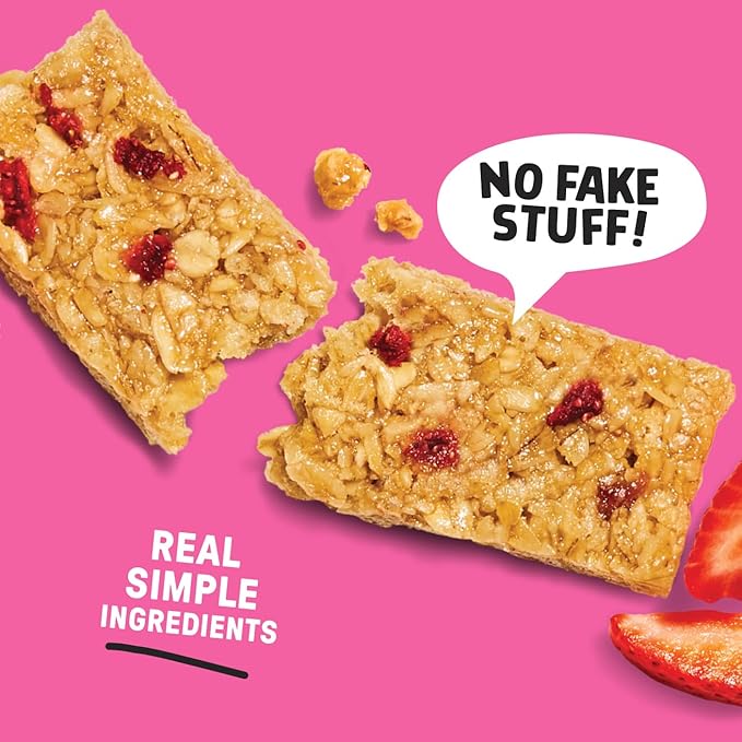 JUNKLESS Chewy Granola Bar 4‑Flavor Variety Pack (24 Bars)–Non‑GMO, Gluten‑Free, Less Sugar Snack Bars— Chocolate Chip, Double Chocolate, Peanut Butter Chocolate Chip & Real Strawberry, 4 Boxes