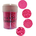 4 in 1 Edible Pink Pearl Sugar Sprinkles 6 oz, 4 sizes Candy Pearls Ideal for Baking, Cake and Cupcake Toppers, Cookie Decoration, Ice Cream Topping, Wedding Shower Valentines Halloween Christmas