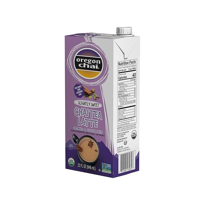 Oregon Chai Slightly Sweet Chai Tea Latte Concentrate, 32 Fl Oz (Pack of 2)