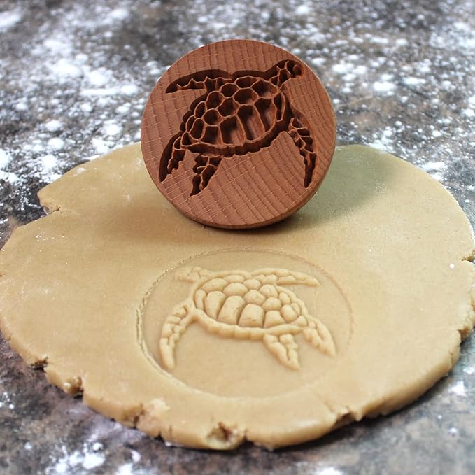 Wood Cookie Stamp, 2.5 Inch (Sea Turtle CS-018)