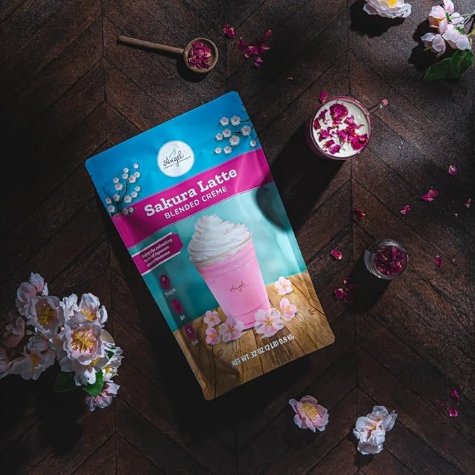 Sakura Latte Blended Crème by Angel Specialty Products [2 LB] [22 Servings]