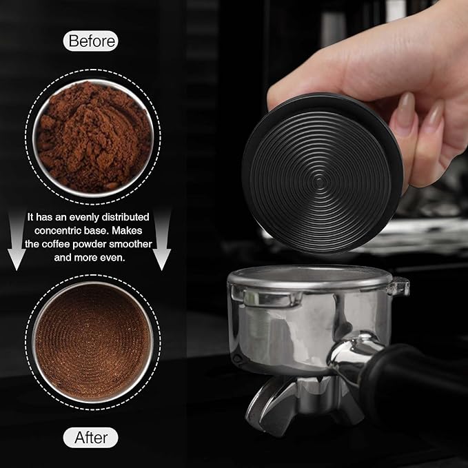 PUSEE 58.5mm Espresso Coffee Tamper - Premium Barista Coffee Tamper, 30lb Calibrated Double Spring Titanium Coating Base Ground Espresso Tamper, Fits for All 58mm Portafilters, Espresso Accessories
