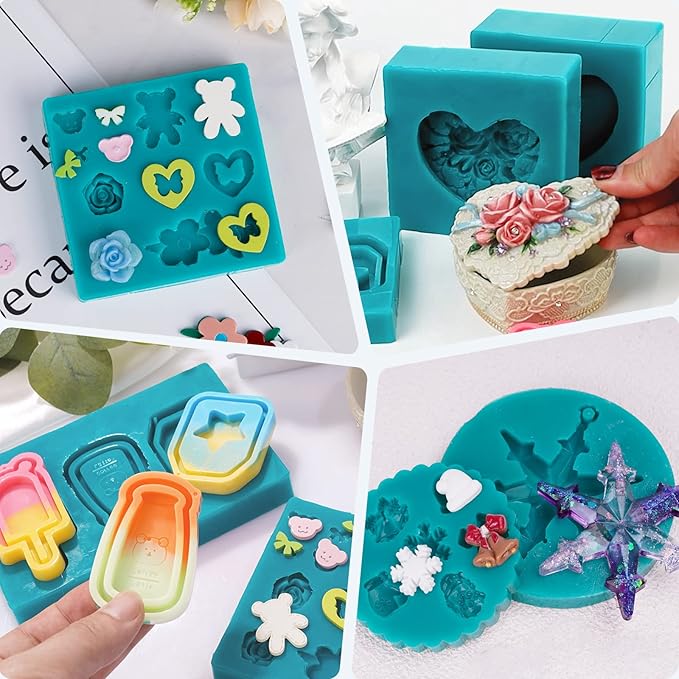 LET'S RESIN Silicone Mold Making Kit 10A,Liquid Silicone Food Grade for Mold Making, Extra Soft & Elastic Silicone Rubber, Ideal for Casting Resin Molds,3D Silicone Molds, Silicone Inlay (20.46oz)