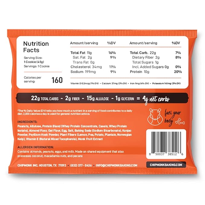 ChipMonk Baking, Variety Pack High Protein Cookies - Low Carb Diet Friendly Gym Snacks, Meal Replacement Cookie, Gluten-Free, Healthy Low Sugar Sweet Snack - Balanced Nutrition Baked Desserts for Energy