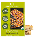 Let’s Bake Bread Organic Focaccia Baking Mix - Soft, Flavorful Italian Bread at Home - USDA Organic, Non-GMO, No Additives, Easy Home Baking, Golden Crust, Fluffy Texture - 17.64 oz (1 Pack)