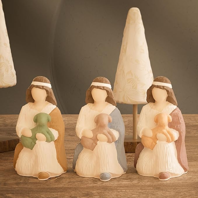 Nativity Mold Nativity Scene Mold Jesus Mold Maria Candle Mold Angel Mold Resin Casting Mold Resin Making Molds Silicone Mold for Candle Home Decorate Mold 3D Animal Mold Candle Making Mold