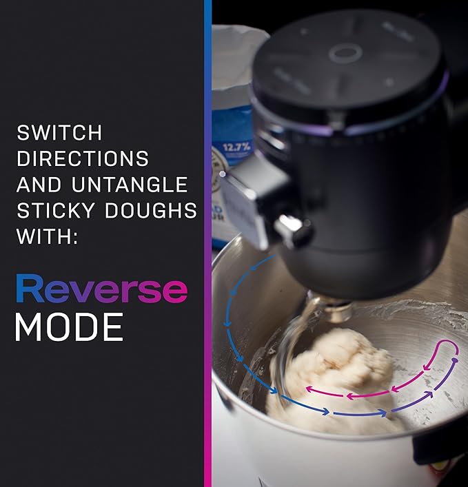 GE Profile Smart Stand Mixer, Built-In Smart Scale & Auto Sense Technology, 7qt Stainless Steel Bowl, 11 Speed, Includes Dough Hook, Beater, 11-Wire Whip, WiFi Connected, Carbon Black