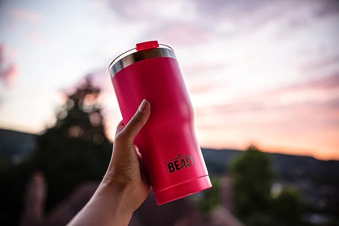 Beast 20 oz Tumbler Stainless Steel Vacuum Insulated Coffee Ice Cup Double Wall Travel Flask (Cupcake Pink)