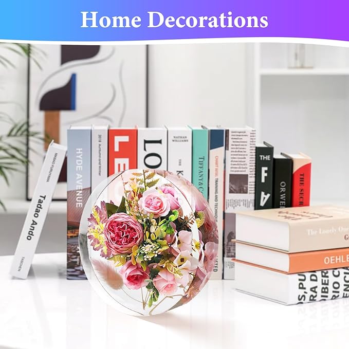 KISREL Large Round Resin Molds, Epoxy Resin Deep Round Casting Mold,Large Silicone Molds for Flower Preservation, Deep Pour Mold for Furniture Decoration, DIY Wedding Bouquets, Valentine's Day Gifts