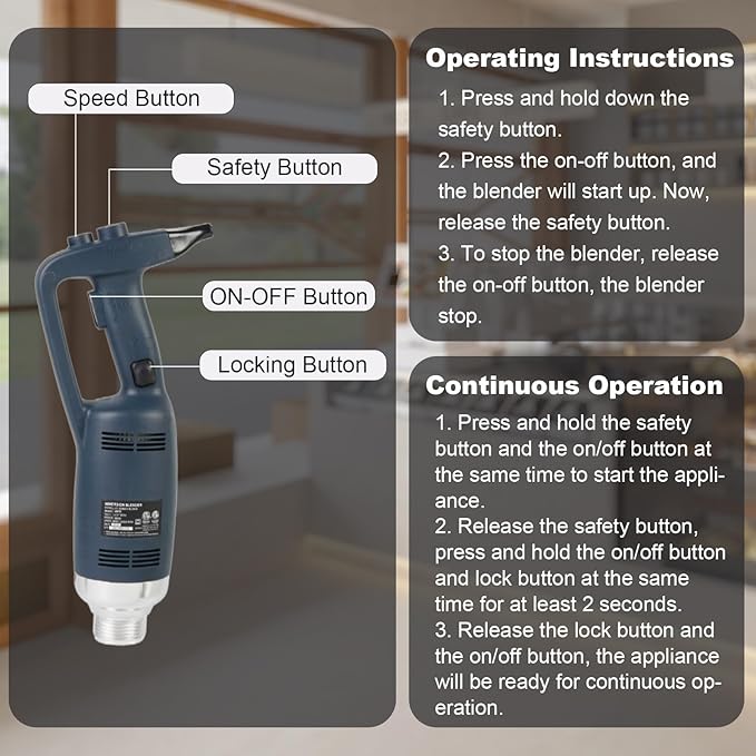 VONCI 750W Commercial Immersion Blender, Handheld Stick Mixer with 18" Detachable Shaft, Variable Speed 8000-19000RPM, Sharp SUS Blade, Extra Heavy Duty Hand Mixer for Restaurant Kitchen.