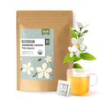 Fescha Organic Jasmine Green Tea Bags, Flower-scented Tea (50-count), Eco-Conscious Tea Bags, Packed by Resealable Kraft Bag