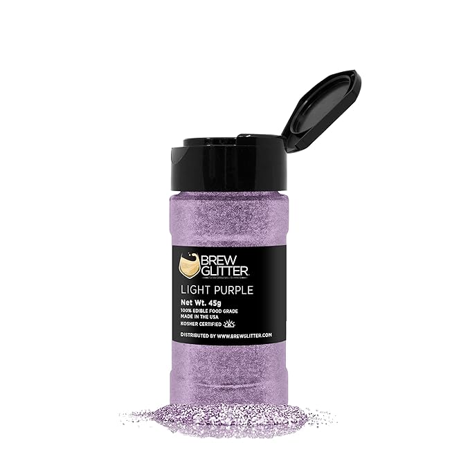 Brew Glitter - Light Purple (45g Shaker 1x Jar) | Color Changing Edible Glitter for Drinks, Cocktails, Beer, Garnish & Beverages