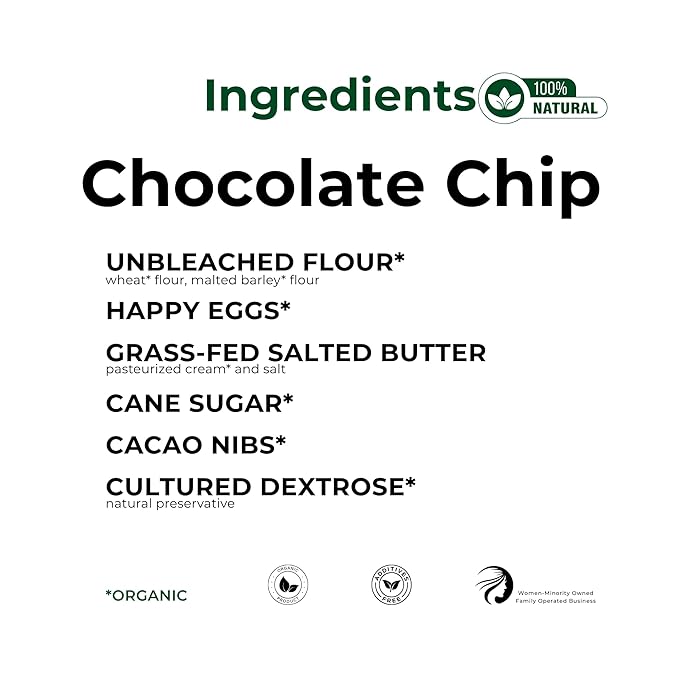 The Panza Chocolate Chip Gourmet Cookie Snack Thin & Crispy | Organic, Non-GMO, 100% Natural Ingredients | Mini Pouch 0.7 oz