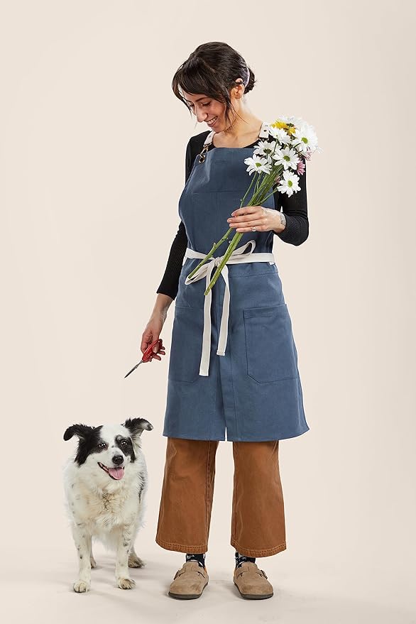 Caldo Split Leg Apron (Dark Blue)