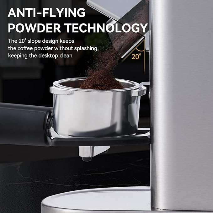 Conical Burr Coffee Grinder Electric with Electronic Timer, Anti-Static, Coffee Grinders for Home Use, Adjustable Conical Burr Mill with 48 Precise Settings for Espersso/Drip/French Press