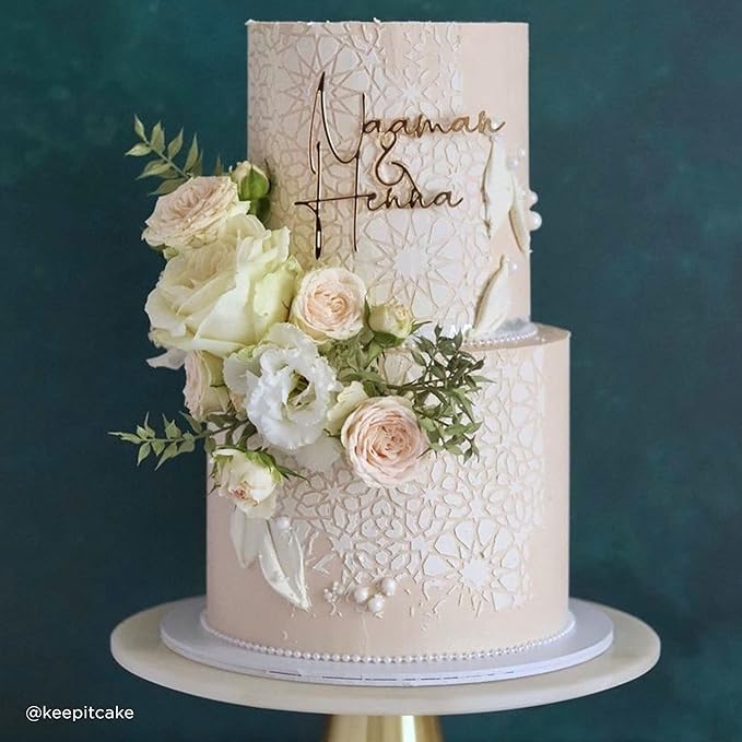 Cake Stencil for Buttercream Cake, Royal Icing, Ganache, Painting, Art and Crafts (IMANE)