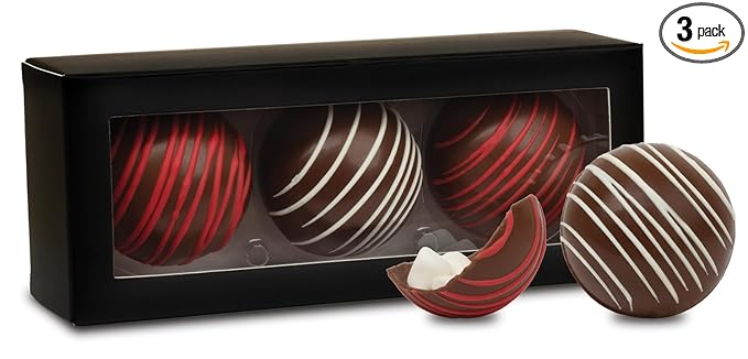 Hot Chocolate Bombs by Chocolate Works, Premium Hot Cocoa Bombs with Marshmallows, Made with Real Milk Chocolate, Dark Chocolate and White Chocolate, Pack of 3 Cocoa Bombs