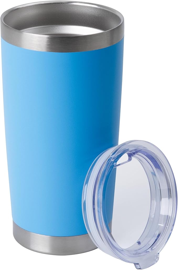 HASLE OUTFITTERS 20oz Stainless Steel Tumblers Bulk, Insulated Travel Cup with Lid, Double Wall Vacuum Coffee Mug for Cold & Hot Drinks 1 Pack, Royal Blue