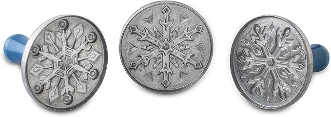 Nordic Ware Snowflake Cookie Stamps, 3-inch rounds, Silver