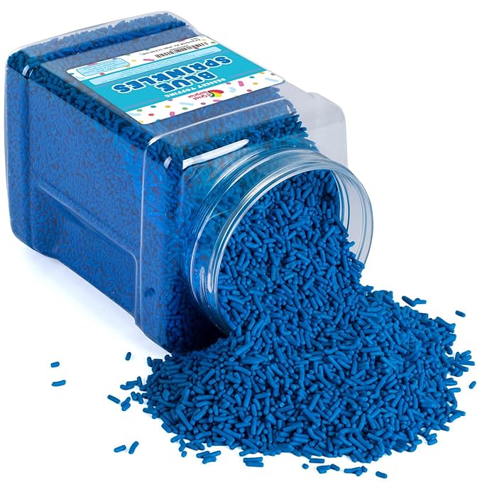 Blue Sprinkles - 2.2 Pounds - Patriotic Toppings for Ice Cream, Cupcakes, Baby Shower Jimmies