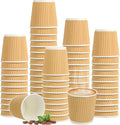 200 Pcs 4oz Paper Espresso Cups Ripple Wall Hot Cups For Coffee Disposable Coffee Cup Paper Hot/Cold Drinking Cups for Party, Picnic, Travel and Events