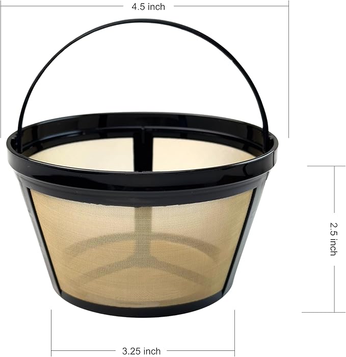 Reusable Coffee Filter Compatible with Mr. Coffee, Black+Decker, Cuisinart, Hamilton Beach and other standard 8-12 cup drip coffee makers, Eco-Friendly BPA Free Replacement for Paper Filters (1 Pack)