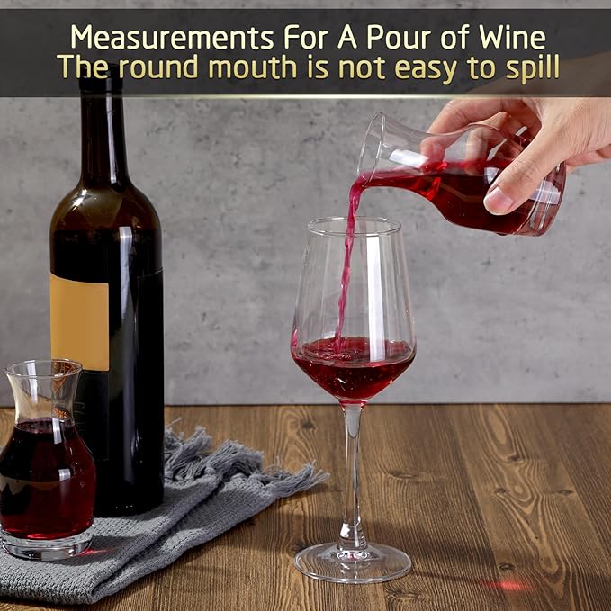 3 Pack Single Serving Wine Carafe Glass Small Mini Carafe Individual Wine Refill Decanter for Dinner Parties Tastings Bars Restaurants (6.5 oz)