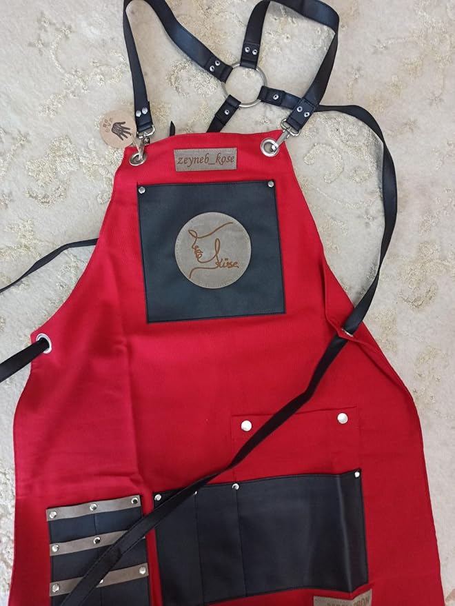 Unisex Chef Apron for Men & Women | Waterproof, Cross Back, Cotton Canvas with Pockets for Kitchen, BBQ, Hairdresser