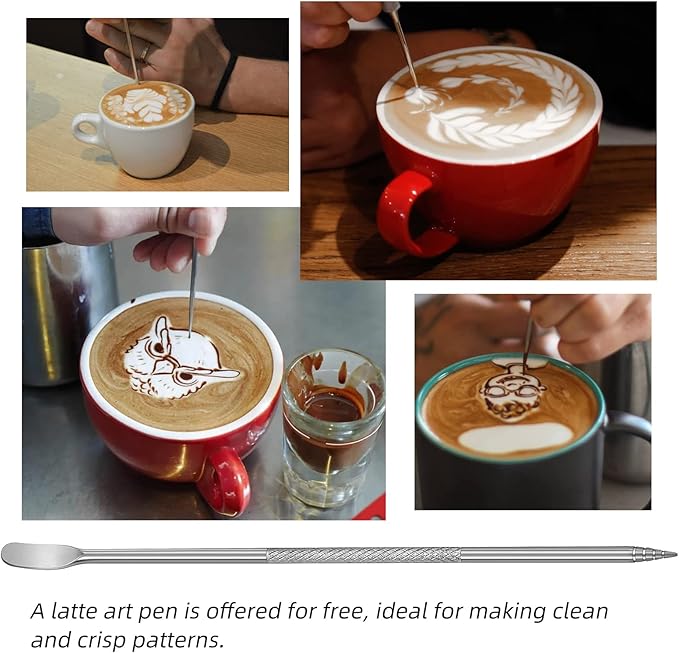 Stainless Steel Milk Frothing Pitcher - 20oz (600ml), Espresso Steaming Pitcher with Anti-scald Handle for Coffee, Cappuccino, Latte Art
