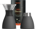asobu Insulated Pour Over Coffee Maker (32 oz.) Double-Wall Vacuum, Stainless-Steel Filter and Take on the Go Carafe (Smoke)