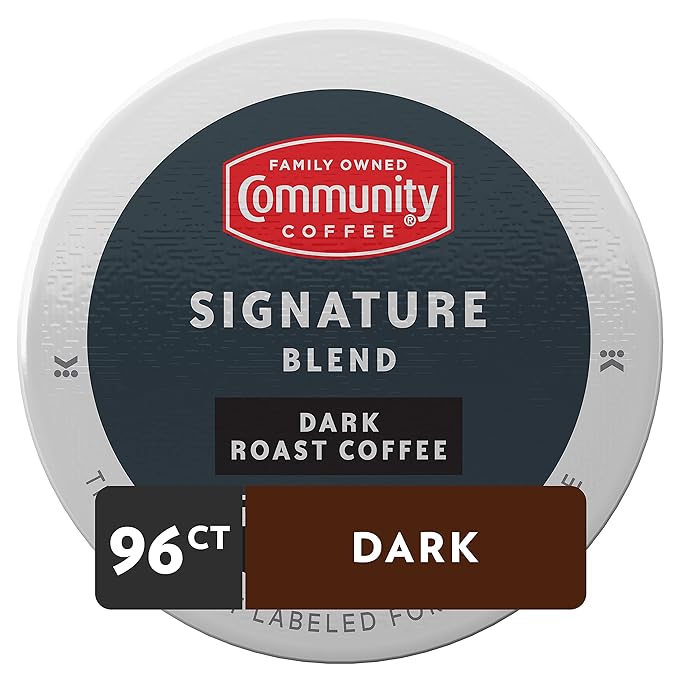 Community Coffee Signature Blend 96 Count Coffee Pods, Dark Roast, Compatible with Keurig 2.0 K-cup Brewers(Pack of 4,24 Count Total)