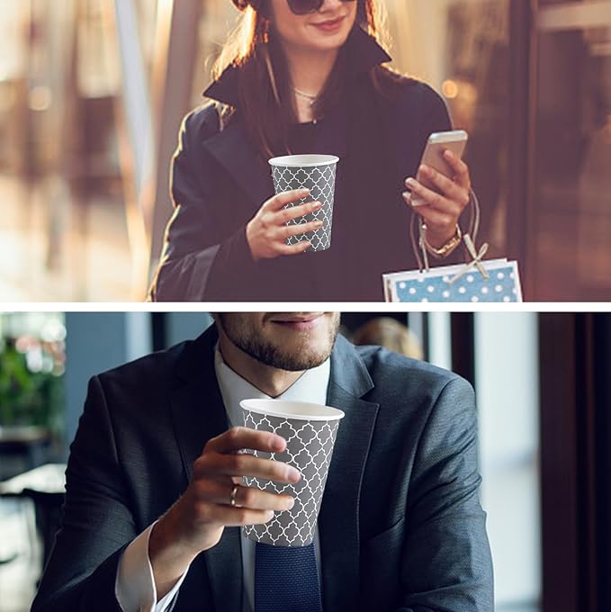 Lamosi Coffee Cups 12 oz 180 Pack, Disposable Paper Coffee Cups, Disposable Cups,12 oz Hot Cup,12oz Paper Insulated Cup for Cold Hot Drinks (No Lids)