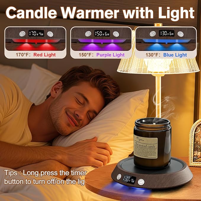 Coffee Mug Warmer – 55W Fast Heating Coffee Warmer, 3 Temperature Settings up to 170℉ with LED Lights, 2–9H Timer & Auto Shut-Off, Coffee Cup Warmer Gift for Women & Men, Office/Home Use