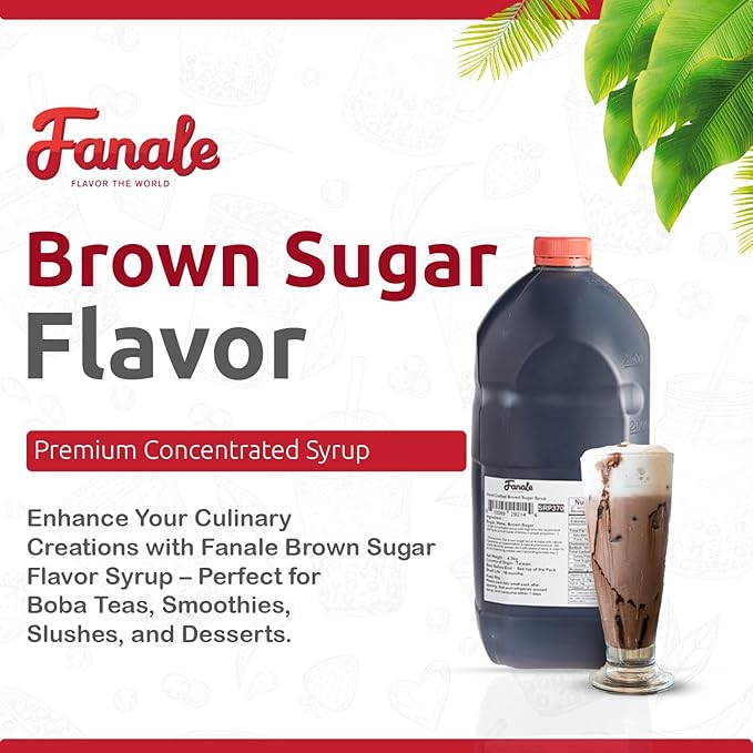 Fanale Premium Flavoring Concentrated Syrup for Bubble Tea 9.5 lb | Hand Crafted Brown Sugar Syrup | for Boba Tea, Smoothies, Slushes, Desserts | 9.5lb | SRP370