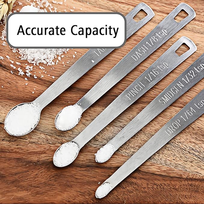 3PCS 1/16 Teaspoon(1/16tsp, 0.31ml, Pinch) Single Tiny Measuring Spoon, Small Individual Stainless Steel Measure Spoons Only