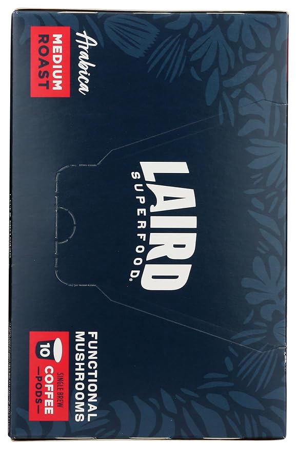Laird Superfood K-Cups with Functional Mushrooms – Medium Roast, 10ct - Made with Organic Extracts of Chaga Mushrooms, Lion’s Mane, Maitake, and Cordyceps Functional Mushrooms